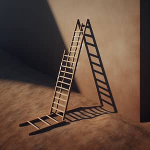Wooden Ladder Casting Long Shadow | Home Decor Ideas