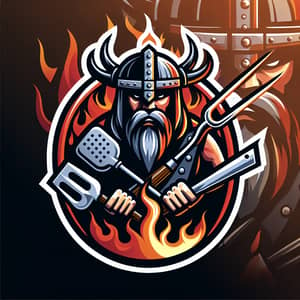 Fierce Viking Warrior BBQ Logo Design
