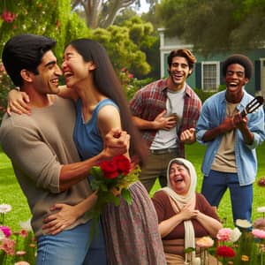 Multicultural Love Story in a Green Park - Comedy and Affection
