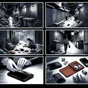 Crime Scene Storyboard: Suspenseful Sequence in City Alley