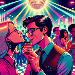 Vibrant Club Setting with Kisses and Cigars | Nightlife Scene