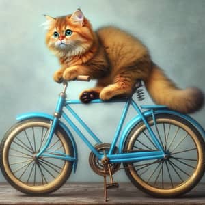 Adorable Feline on Captivating Bicycle Adventure