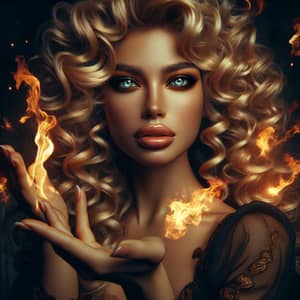 Magnificent Fire Goddess Assassin Portrait | Hyperrealistic HDR Photo
