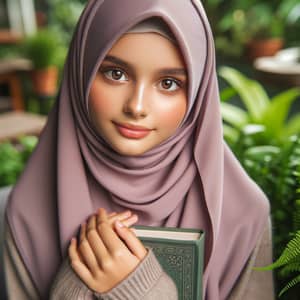 Serene Hijab Girl in Lavender - Inner Peace and Tranquility