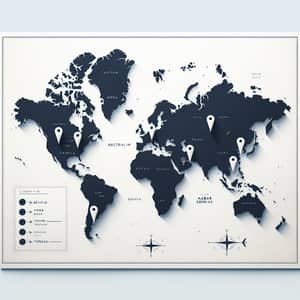 Elegant World Map with Office Locations