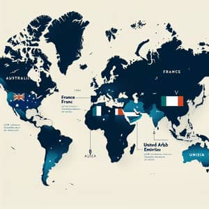 Global Offices Map - Locations in Australia, France, UAE, Tunisia