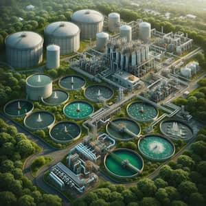 Wastewater Treatment & Desalination Plants Amid Greenery