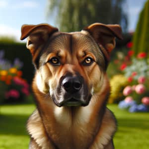 Majestic Dog with Sharp Features | Intelligent Canine on Green Lawn
