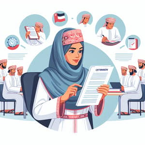 Omani Woman Getting ISO Certified in Traditional Attire