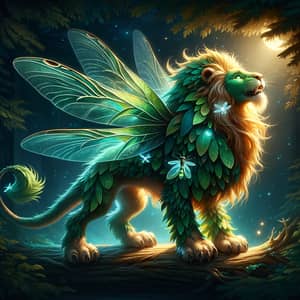Meet Liom: The Enchanting Lion Creature with Green Leaves