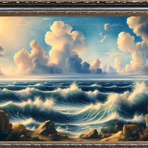 Renaissance-style Ocean of Frothy Beer | Vibrant Colors & Chiaroscuro Technique
