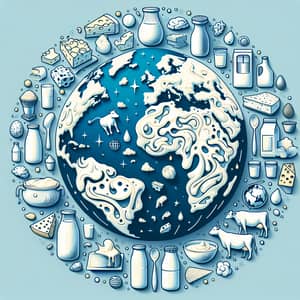 World Milk Day Illustration: Dairy Globe Unity