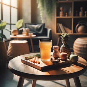 Table with Juice Glass | Fresh Drink Presentation