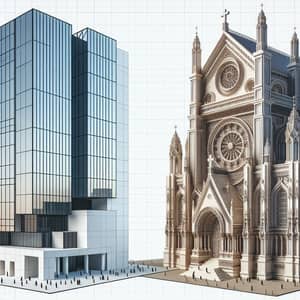 Modern Skyscraper vs. Medieval Cathedral: Form and Structure Comparison