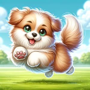 Adorable Fluffy Dog Illustration | Playful and Energetic Pet