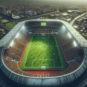 Vibrant Soccer Stadium with Diverse Players | Exciting Match Scene