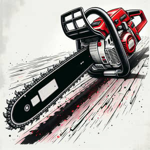Premium Red and Black Chainsaw - High-Quality Branding