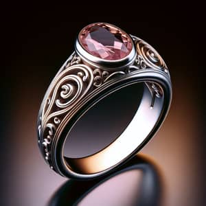 Elegant Stone Ring with Intricate Band Design