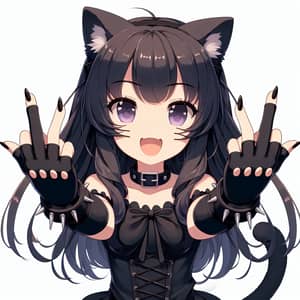Japanese Anime Character in Black Cat Costume