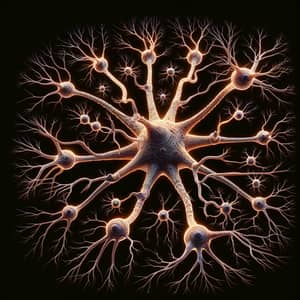 Human Brain Neurons: Complex Network with Dendrites and Axons