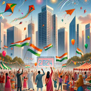 Republic Day 2024: Diverse City Park Celebration with Kite Flying