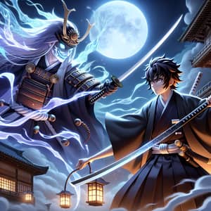 Epic Battle Between Demon Samurai and Heroic Soul Reaper