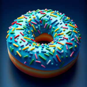 Delicious Blue Donut with Colorful Sprinkles