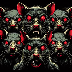 Menacing Demonic Rats: Horror Comic Sketch