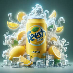 Lemon Fresh Soft Drink Bottle | Realistic 4K Image