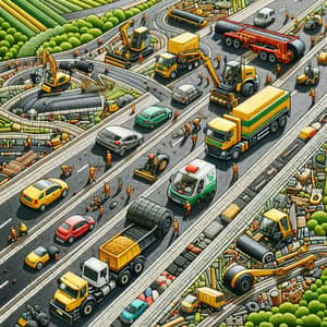 Road Construction & Maintenance Mosaic | VIATOP in Yellow