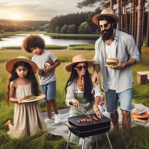 Diverse Family Nature Getaway: BBQ, Picnic, Games by Lake