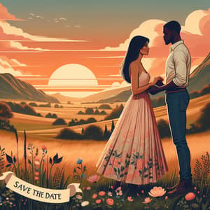 Romantic Sunset Save the Date Card Photo