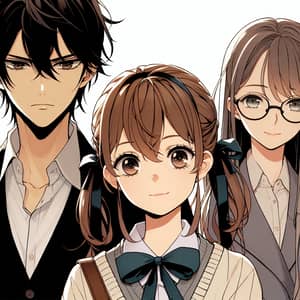 High School Trio: Intense Eyes, Kind Expressions & Glasses