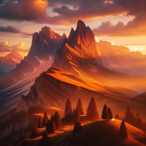 Majestic Mountain Sunrise: Golden Peaks Glow | Website Name