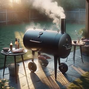 Traditional Barbecue Smoker in Outdoor Setting