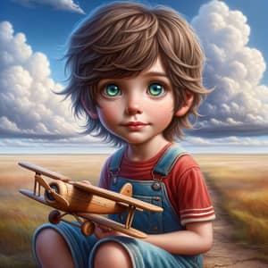 Innocent Child with Toy Airplane: Symbol of Dreams and Adventure