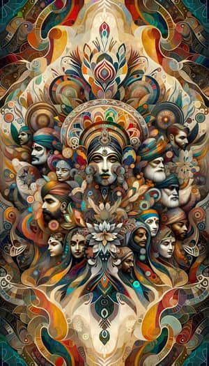 Vibrant Abstract Composition of Indian Culture | Unity in Diversity