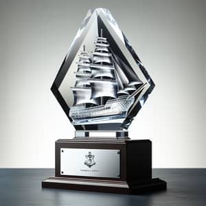 Crystal Mariner Ship Trophy | Elegant Ship's Prow Design