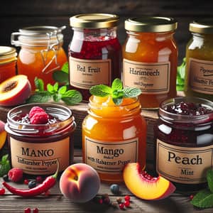 Organic Jams Collection: Red Fruits, Mango Habanero, Peach Mint