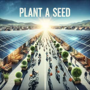 Plant a Seed in Sustainable Green City | Solar Panels & Biking Shoppers