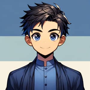 Young South Asian Boy Anime Style Avatar