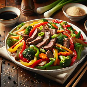 Succulent Asian Beef Stir-Fry: Flavorful Ingredients & Colorful Presentation