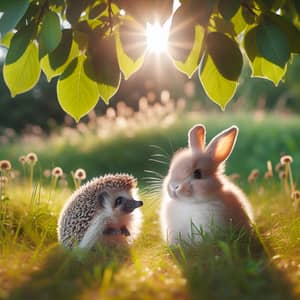 Adorable Hedgehog and Rabbit Friendship in Meadow | Website
