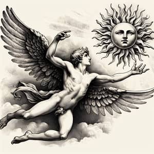 Icarus Tattoo Design | Myth-Inspired Flight Artwork