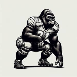 Strong Gorilla Football Lineman Stance