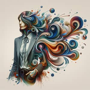 Surreal Abstract Person Art | Distorted Proportions & Swirling Colors