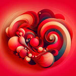 Vibrant Red-Toned Abstract Illustration