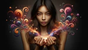 Enigmatic Asian Girl with Brown Hair | Mystical Vibes