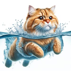 Cat Swimming - Cute Feline Enjoying a Swim