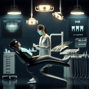Dark Dental Office Wallpaper | Professional Dentist Scene